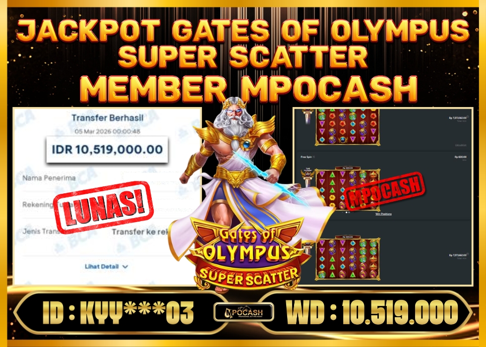 MPOCASH JACKPOT GATES OF OLLYMPUS SUPER SCATTER